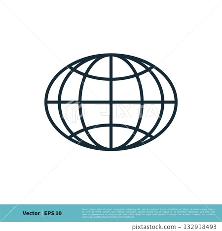 Globe Line Art Icon Vector Logo Template Illustration Design. Vector EPS 10. 132918493