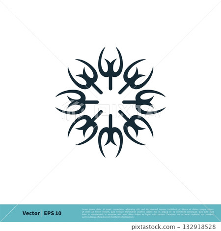 Blossom Flower Ornamental Decoration Icon Vector Logo Template Illustration Design. Vector EPS 10. 132918528