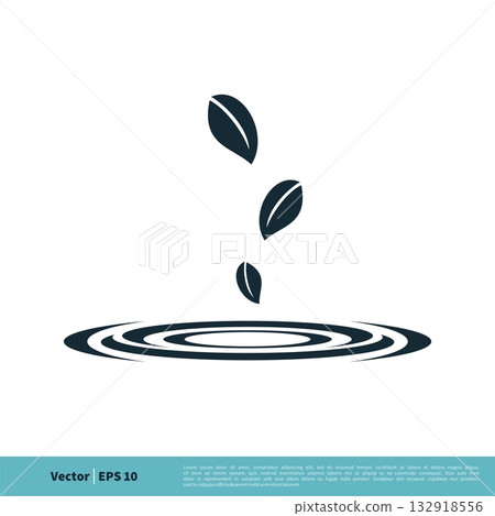 Drop Leaves Icon Vector Logo Template Illustration Design. Vector EPS 10. 132918556