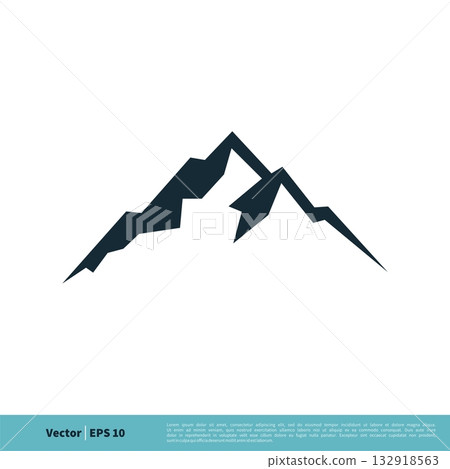 Mountain, Volcano, Summit, Peak Icon Vector Logo Template Illustration Design. Vector EPS 10. 132918563