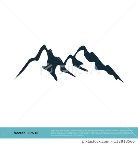 Mountain, Volcano, Summit, Peak Icon Vector Logo Template Illustration Design. Vector EPS 10. 132918566