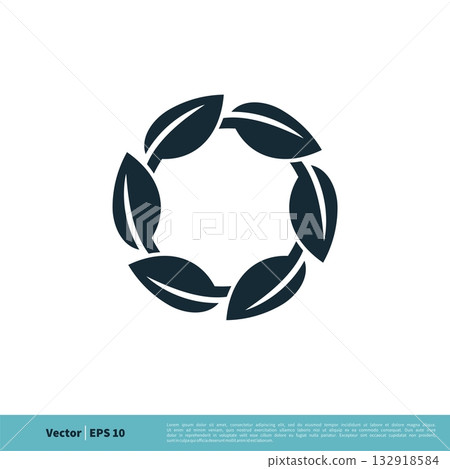 Circle Leaves Icon Vector Logo Template Illustration Design. Vector EPS 10. Circle Leaves Icon Vector Logo Template Illustration Design. Vector EPS 10. 132918584