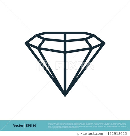 Diamond Line Art Icon Vector Logo Template Illustration Design. Vector EPS 10. 132918623