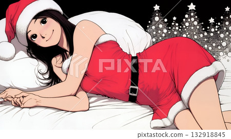 Young woman in Christmas fashion 132918845