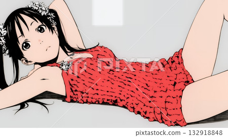 Young woman in Christmas fashion Young woman in Christmas fashion 132918848