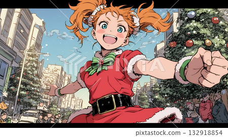 Young woman in Christmas fashion Young woman in Christmas fashion 132918854