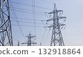 High Voltage Power Lines and Steel Transmission Towers 132918864