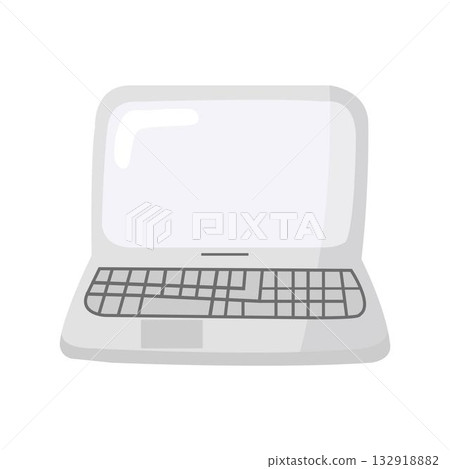 Laptop with blank screen and keyboard, useful for tech, work 132918882