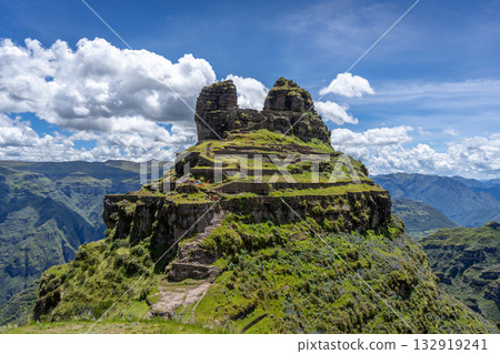 Ancient Inca Ruins of Waqrapukara in the Andean Mountains, Peru 132919241