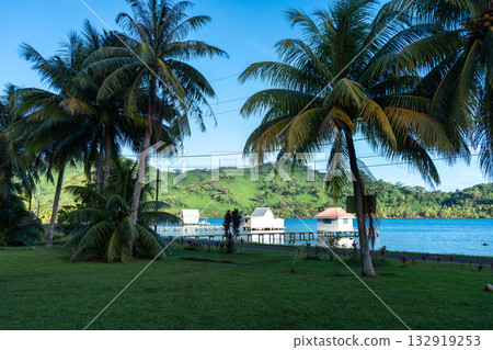Hurepiti Bay on the island of Tahaa in French Polynesia 132919253