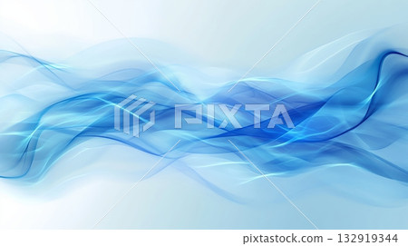 Abstract blue wave background texture. Flowing light and dark blue curves. Digital art concept. 132919344