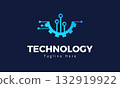 Vector Digital Tech Logo,  Gear & Electronic factory sign, Technology icon for cog wheels,  Design Elements for a Modern Business Identity 132919922