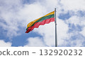 Lithuania national flag waving on flagpole 132920232