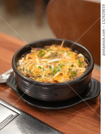 Korean traditional food. Spicy Beef and Vegetable Soup : yukgaejang Korean traditional food. Spicy Beef and Vegetable Soup : yukgaejang 132920659