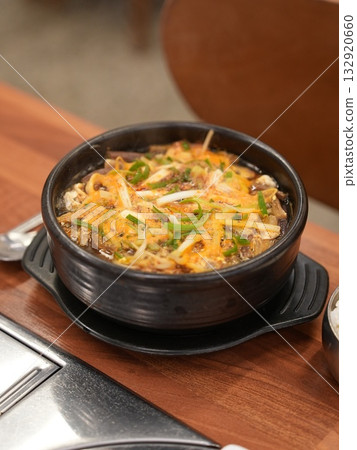 Korean traditional food. Spicy Beef and Vegetable Soup : yukgaejang Korean traditional food. Spicy Beef and Vegetable Soup : yukgaejang 132920660
