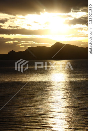 Evening view of Lake Titicaca in Peru, South America, Amantani Island Evening view of Lake Titicaca in Peru, South America, Amantani Island 132921880