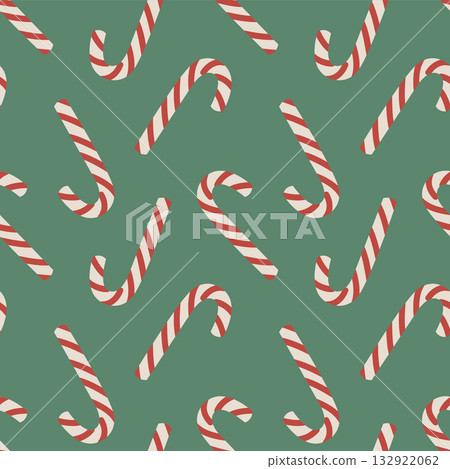seamless christmas candy cane pattern, cute festive peppermint background, holiday sweet illustration seamless christmas candy cane pattern, cute festive peppermint background, holiday sweet illustration 132922062