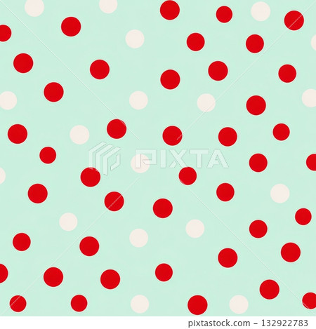 Red and white polka dot pattern on light blue background Red and white polka dot pattern on light blue background 132922783