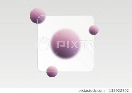 A transparent frosted glass frame, through which a large lilac sphere shines. Eps 10 A transparent frosted glass frame, through which a large lilac sphere shines. Eps 10 132922892