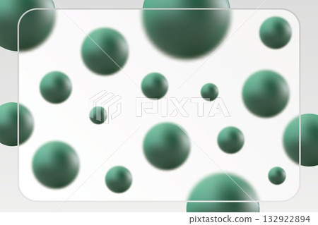 Design frosted glass effect that disperses many green objects of various sizes. Eps 10 132922894