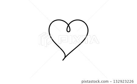 Continuous one single line drawing of a heart on a white background Continuous one single line drawing of a heart on a white background 132923226