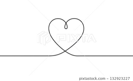 Continuous one single line drawing of a heart on a white background Continuous one single line drawing of a heart on a white background 132923227