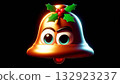 Adorable 3D Christmas bell cartoon 132923237