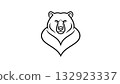 Bear head in heart shape logo icon illustration design template 132923337
