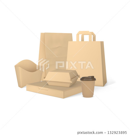 Realistic cardboard packaging vector set, pizza, burger fast food and drink delivery boxes, coffee tea cup, bags blank Realistic cardboard packaging vector set, pizza, burger fast food and drink delivery boxes, coffee tea cup, bags blank 132923895