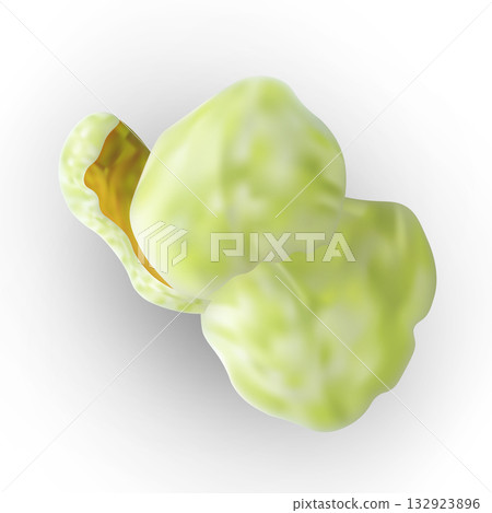 Airy green popcorn, corn kernels with a sweet additive. 132923896