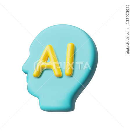 Artificial intelligence human head 3D vector icon, neural network or AI assistance, big data system, digital technology Artificial intelligence human head 3D vector icon, neural network or AI assistance, big data system, digital technology 132923932