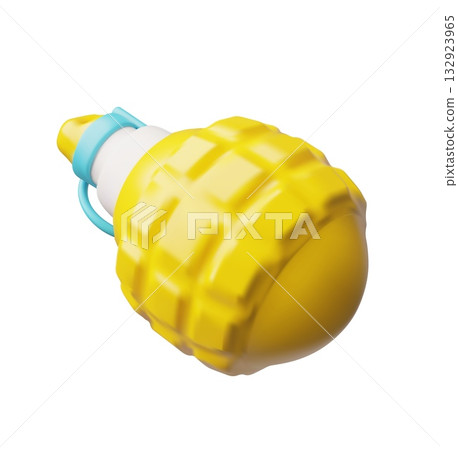 Bomb, grenade 3D cartoon plastic style vector icon, TNT explosive with detonator, dynamite, explosive tools for mining Bomb, grenade 3D cartoon plastic style vector icon, TNT explosive with detonator, dynamite, explosive tools for mining 132923965
