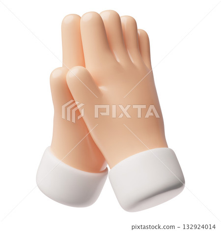 Praying hands icon, emoji, religion, meditation, 3d vector illustration. Praying hands icon, emoji, religion, meditation, 3d vector illustration. 132924014