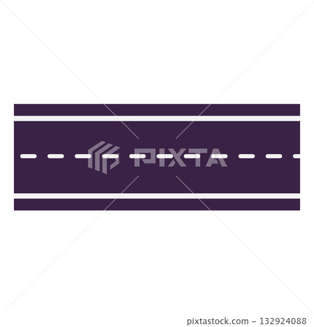 Section of a straight road with markings, aerial view, highway, motorway. Section of a straight road with markings, aerial view, highway, motorway. 132924088