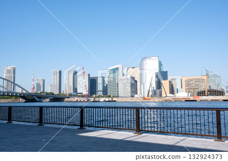 View of Shiodome from the Sumida River Terrace View of Shiodome from the Sumida River Terrace 132924373