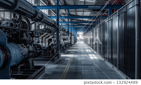 Advanced Industrial Machinery in a Processing Area 132924489