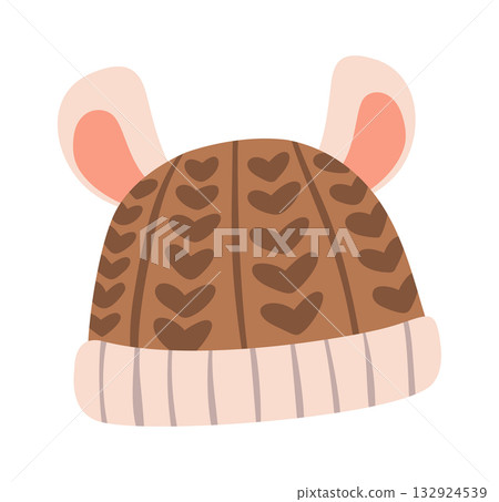 Warm winter hat with ears Warm winter hat with ears 132924539