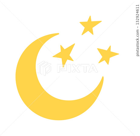 Crescent moon clear night sky Crescent moon clear night sky 132924611