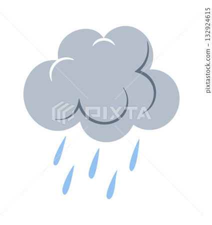 Rainy weather symbol cloud drops 132924615
