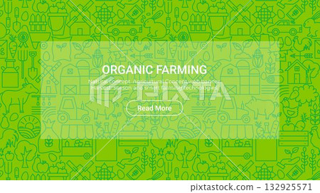 Organic Farming Line Banner 132925571