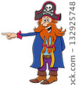 funny cartoon pirate or corsair captain character pointing something 132925748