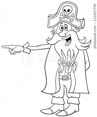 funny cartoon pirate captain character pointing something coloring page funny cartoon pirate captain character pointing something coloring page 132925749