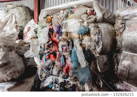 At modern recycling plant. Separate garbage collection.  132926215