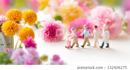 醫生、護士、家屬和病人之間相互支持的醫療紐帶（3D）/ Mamio Design 福利系列 132926275