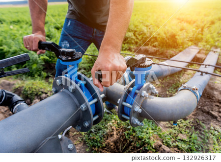 Drip irrigation system. Water saving drip irrigation system Drip irrigation system. Water saving drip irrigation system 132926317