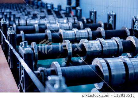 Metal sheet forming machine at the modern metalwork factory. Metal sheet forming machine at the modern metalwork factory. 132926515