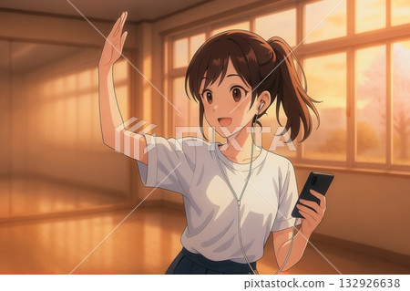 Girl dancing in studio 132926638