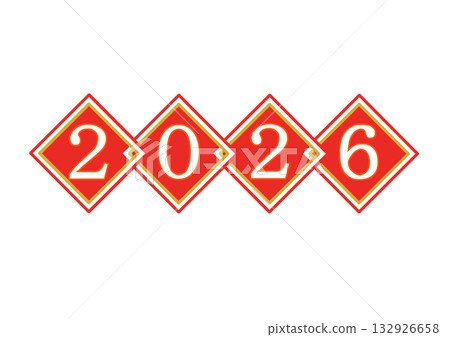 四面紅風 2026 插畫 鑽石紅白 四面紅風 2026 插畫 鑽石紅白 132926658