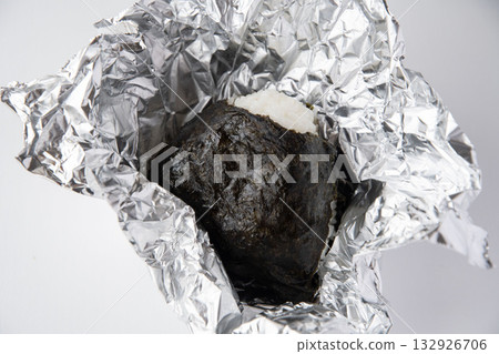 Rice balls wrapped in aluminum foil Rice balls wrapped in aluminum foil 132926706