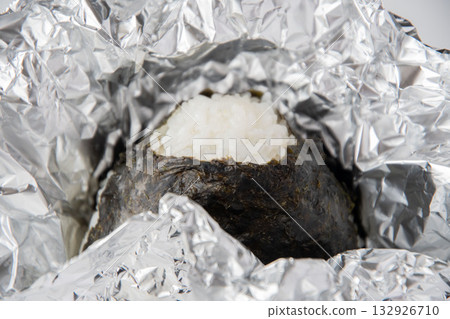 Rice balls wrapped in aluminum foil Rice balls wrapped in aluminum foil 132926710